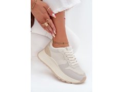 Zateplené dámské sneakersy na platformě big star ss274008 hi-poly system světle béžové 8