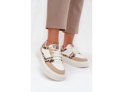 Dámské tenisky na platformě big star ss274357 leopardí Bílá-Bežová 1