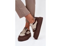 Dámské sneakersy na platformě big star ss274356 leopardí hnědo-bežové 3