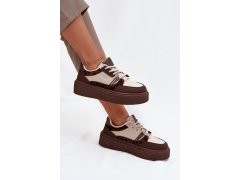 Dámské sneakersy na platformě big star ss274356 leopardí hnědo-bežové 7