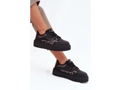 Dámské tenisky na platformě big star ss274358 leopardí černé 2