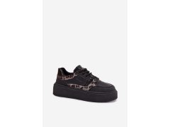 Dámské tenisky na platformě big star ss274358 leopardí černé 5