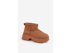 Dámské nízké sněhule na zasun s&nbsp;tepelnou podšívkou camel Mavelle 3