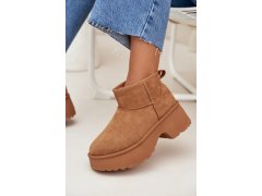 Dámské nízké sněhule na zasun s&nbsp;tepelnou podšívkou camel Mavelle 8