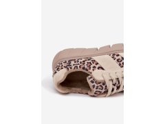 Semišové zateplené dámské tenisky na masivní platformě vinceza 66841 leopardo béžové 3