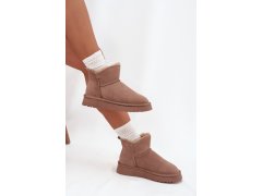 Semišové zimní boty pro ženy na platformě vinceza 97962 béžové 5