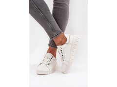Kožené dámské polobotky vinceza 41493 Bílé 3