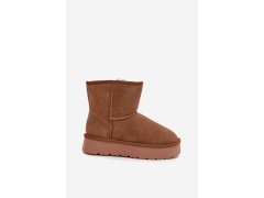 Dámské sněhule z přírodního semiše na platformě camel Privine 7