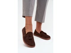 Kožené semišové mokasiny typu barefoot zazoo 322 čokoládové 1
