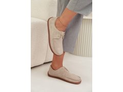 Dámské polobotky typu barefoot z přírodního semiše zazoo 327 světle béžové 4
