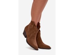 Nazouvací dámské kovbojky z přírodního semiše camel Beretta 1