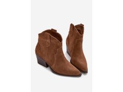 Nazouvací dámské kovbojky z přírodního semiše camel Beretta 4