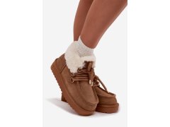 Dámské sněhule z&nbsp;přírodní semiš d.franklin dfsh375006 Camel 1
