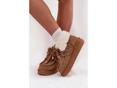 Dámské sněhule z&nbsp;přírodní semiš d.franklin dfsh375006 Camel 2