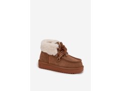 Dámské sněhule z&nbsp;přírodní semiš d.franklin dfsh375006 Camel 3