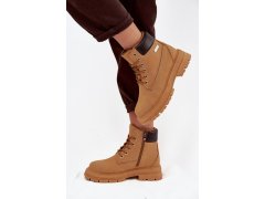 Izolované dámské trekové boty na zip camel Selinda 2