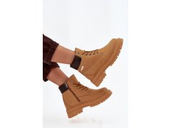 Izolované dámské trekové boty na zip camel Selinda 5