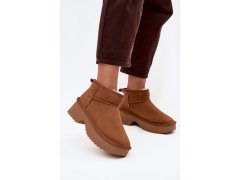 Sněhule z přírodního nubuku s teplou podšívkou camel Milora 1