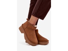 Sněhule z přírodního nubuku s teplou podšívkou camel Milora 2