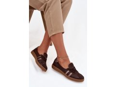 Kožené semišové dámské polobotky typu barefoot zazoo n1341 čokoládové 5
