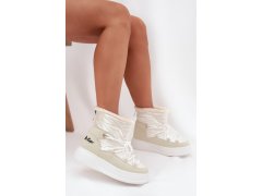 Dámské zimní boty na platformě lee cooper lcj 25 03 3815 Bílé 5