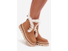 Dámské zimní boty z přírodního semiše lee cooper lcj-25-01-3738 Camel 1