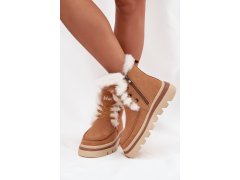 Dámské zimní boty z přírodního semiše lee cooper lcj-25-01-3738 Camel 2