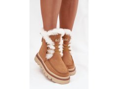 Dámské zimní boty z přírodního semiše lee cooper lcj-25-01-3738 Camel 4