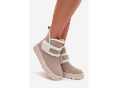 Zimní boty dámské z přírodního nubuku s kožichem lee cooper lcj 25 01 3739 světle šedé 1