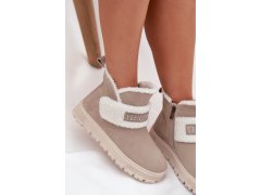 Zimní boty dámské z přírodního nubuku s kožichem lee cooper lcj 25 01 3739 světle šedé 6