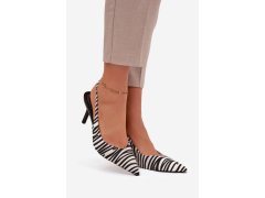 Lodičky na jehlovém podpatku zebra Phelia 1
