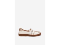Kožené dámské polobotky typu barefoot zazoo n1341 bílozlaté 8