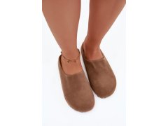 Dámské pantofle z eko semiše khaki Kalvess 4