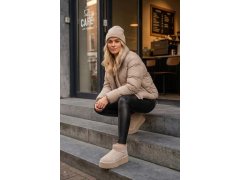 Dámské sněhule z přírodního semiše béžové Mairene 7