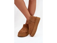 Dámské sněhule z přírodního semiše camel Mairene 6