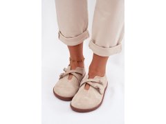 Kožené semišové dámské polobotky zazoo n1271 světle béžové 6