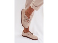Kožené semišové dámské polobotky zazoo n1271 světle béžové 7
