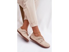 Kožené semišové dámské polobotky zazoo n1271 světle béžové 8