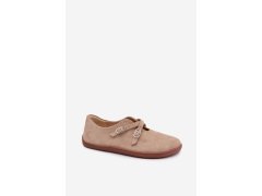 Kožené semišové polobotky barefoot dámské s pásky zazoo n1271 béžové 8