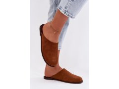 Dámské ploché sandály z eko semiše camel Veronelle 7