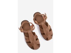 Dámské římské sandály ploché khaki Belanessa 2