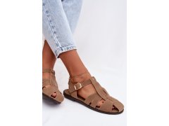 Dámské římské sandály ploché khaki Belanessa 6