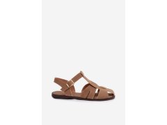 Dámské římské sandály ploché khaki Belanessa 8
