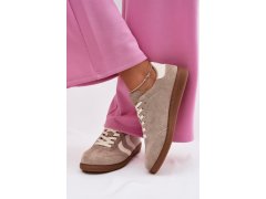Dámské tenisky z&nbsp;eko semiše tmavě béžové Jesavella 3