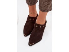 Semišové dámské sandály na podpatku d&a cr61-3059 čokoládové 8