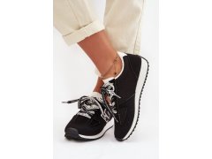 Dámské tenisky s ozdobným šněrováním černé Henira 2