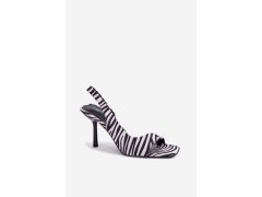 Ženské sandály na podpatku z&nbsp;eko semiše zebra Calvoria 3