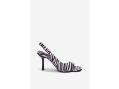 Ženské sandály na podpatku z&nbsp;eko semiše zebra Calvoria 7