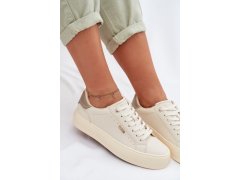Sneakers na platformě big star tt274806 Béžové 2