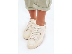 Sneakers na platformě big star tt274806 Béžové 5